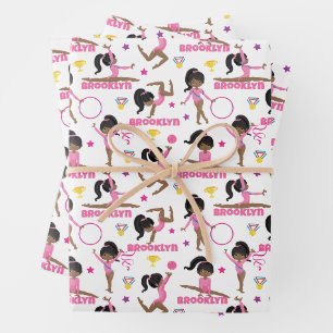 Gymnast Multikulturelle Personalisiert Geschenkpapier Set