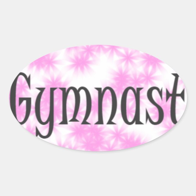 Gymnast Ovaler Aufkleber (Vorderseite)