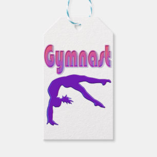 Gymnast Power Tumbling Lila Metallic Geschenkanhänger