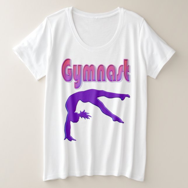 Gymnast Power Tumbling Lila Metallic Große Größe T-Shirt (Design vorne)