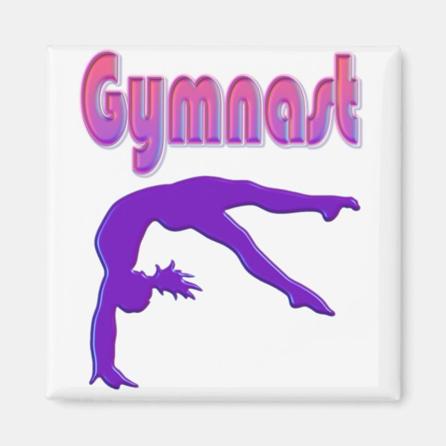 Gymnast Power Tumbling Lila Metallic Magnet (Vorne)