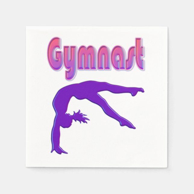 Gymnast Power Tumbling Lila Metallic Serviette (Vorderseite)