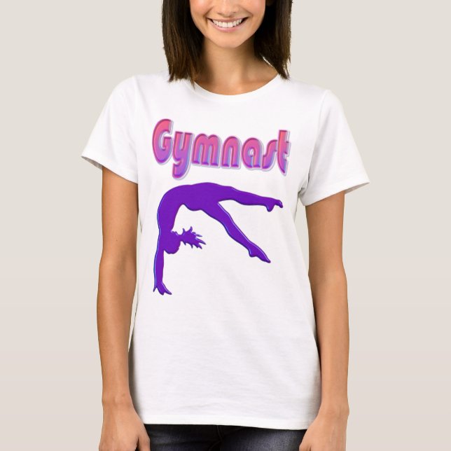 Gymnast Power Tumbling Lila Metallic T-Shirt (Vorderseite)
