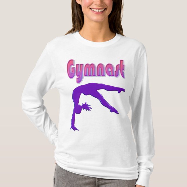 Gymnast Power Tumbling Lila Metallic T-Shirt (Vorderseite)