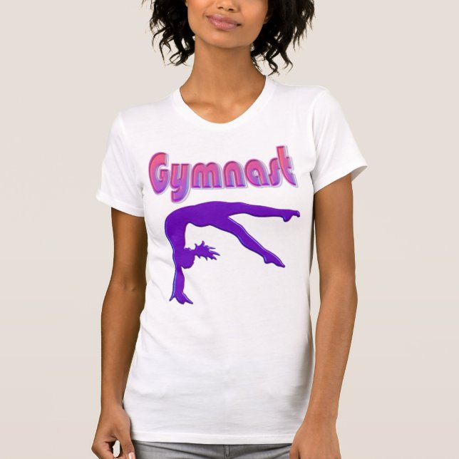 Gymnast Power Tumbling Lila Metallic T-Shirt (Vorderseite)