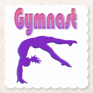 Gymnast Power Tumbling Lila Metallic Untersetzer