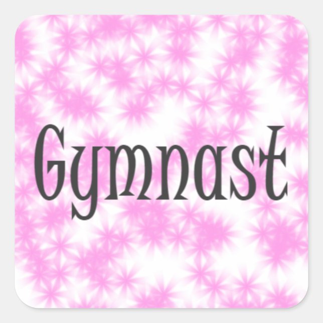 Gymnast Quadratischer Aufkleber (Vorderseite)