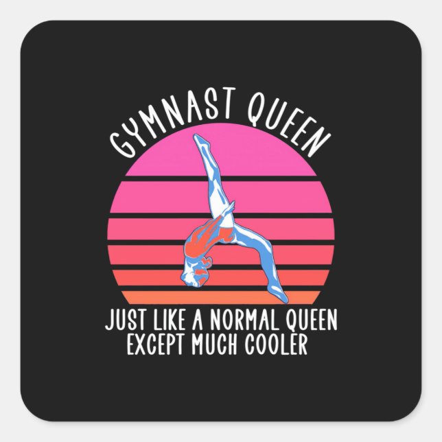Gymnast Queen Quadratischer Aufkleber (Vorderseite)