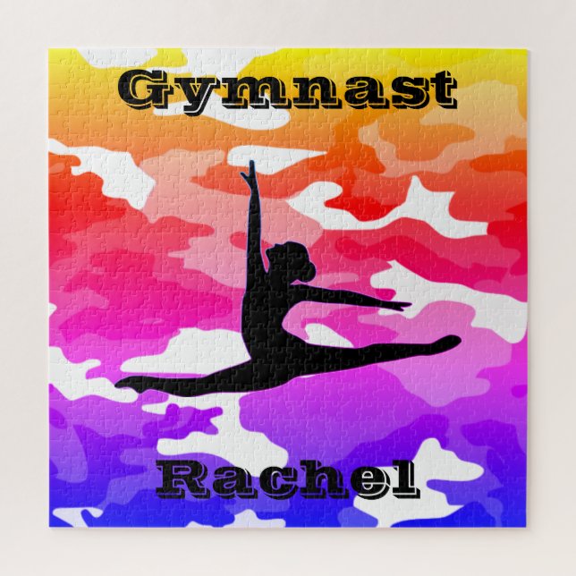 Gymnast Rainbow Camouflage Puzzle (Vertikal)