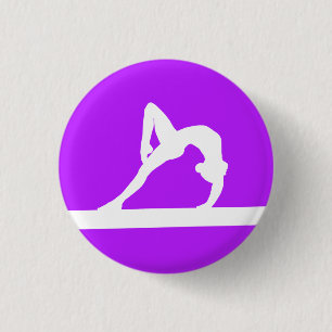 Gymnast-Silhouette-Knopf lila Button