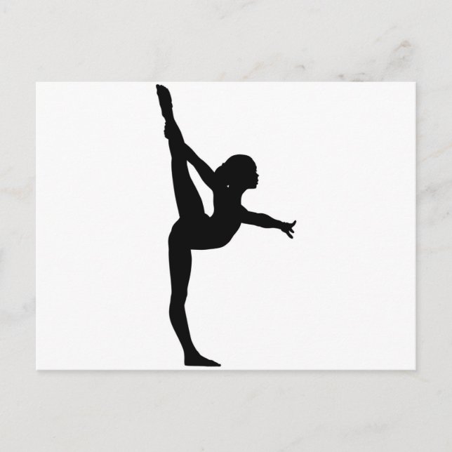Gymnast-Silhouette Postkarte (Vorderseite)