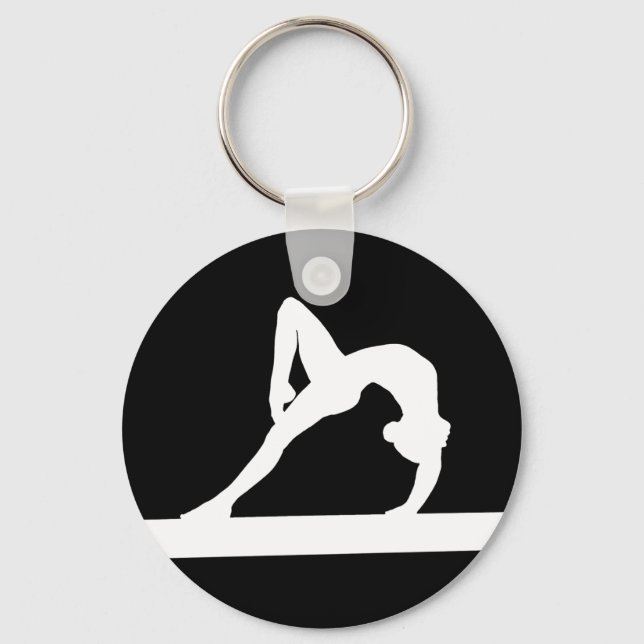 Gymnast Silhouette Schlüsselanhänger Black (Vorderseite)