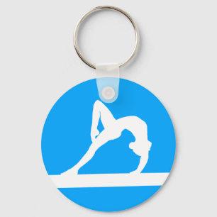 Gymnast Silhouette Schlüsselanhänger Blue