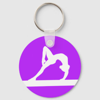 Gymnast Silhouette Schlüsselanhänger Lila