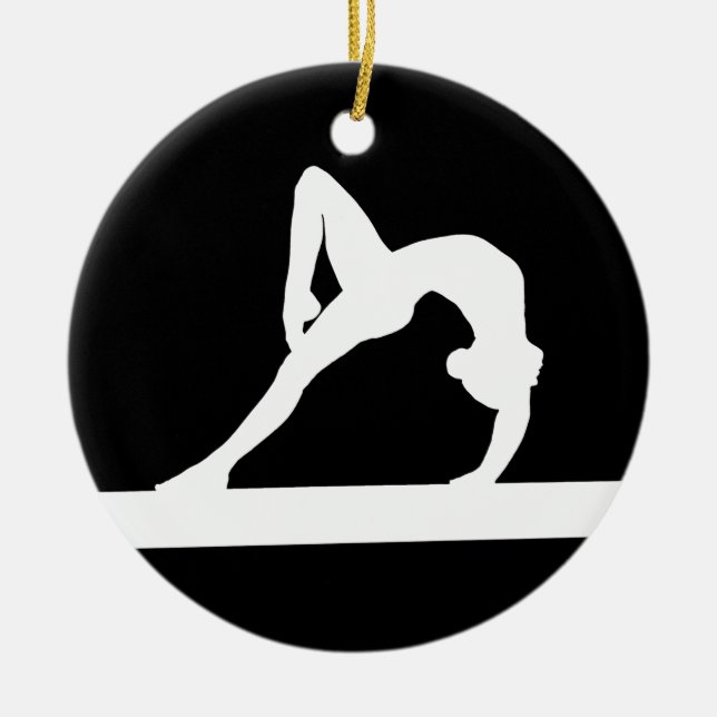 Gymnast-Silhouette-Verzierungs-Schwarzes Keramikornament (Vorne)