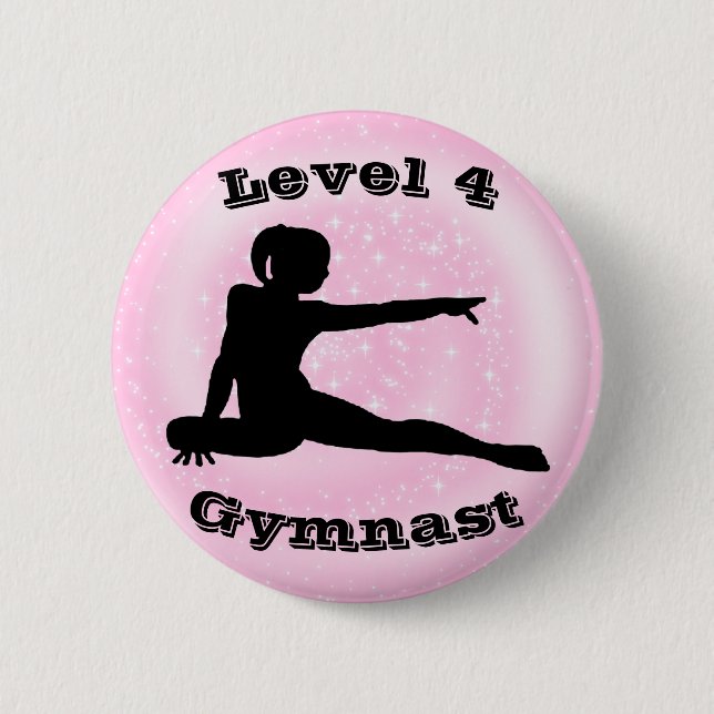 Gymnast Stufe 4 - Gymnastikschaltfläche für Mädche Button (Vorderseite)