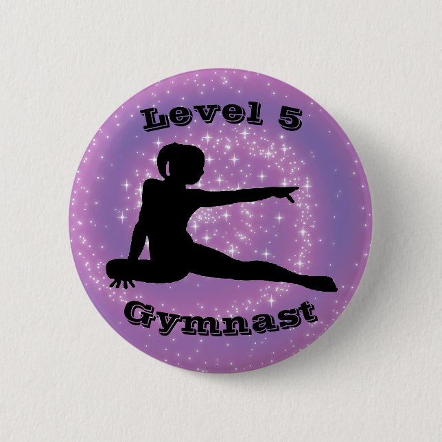 Gymnast Stufe 5 - Gymnastikschaltfläche für Mädche Button (Vorderseite)