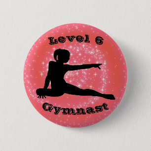 Gymnast Stufe 6 - Gymnastikschaltfläche für Mädche Button