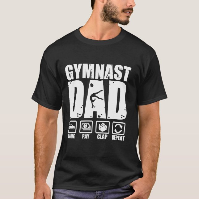 Gymnast Vater Stolz Gymnastik Vater Spaß Fett T-Shirt (Vorderseite)