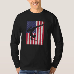 Gymnast Vintage US-amerikanische Flagge Patriotisc T-Shirt