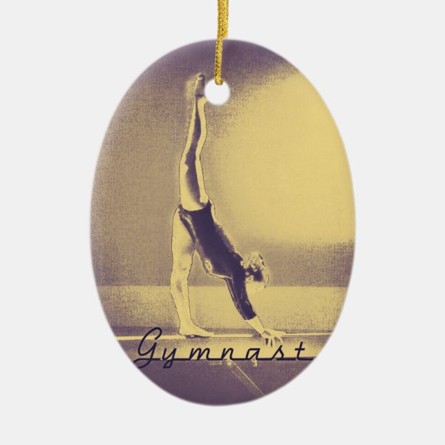 "Gymnast-" Weihnachtsverzierung Keramikornament (Vorne)
