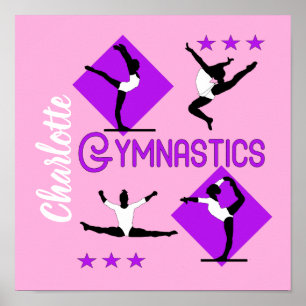 Gymnastfiguren Niedlich Girls Gymnastik Personalis Poster