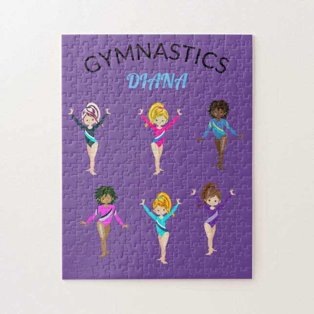 GYMNASTICS 6 GYMNAST PERSONALISIERT PUZZL PUZZLE (Vertikal)