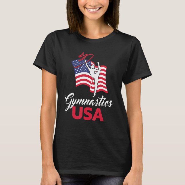Gymnastics American Flag USA US Patriotic Gymnast T-Shirt (Vorderseite)