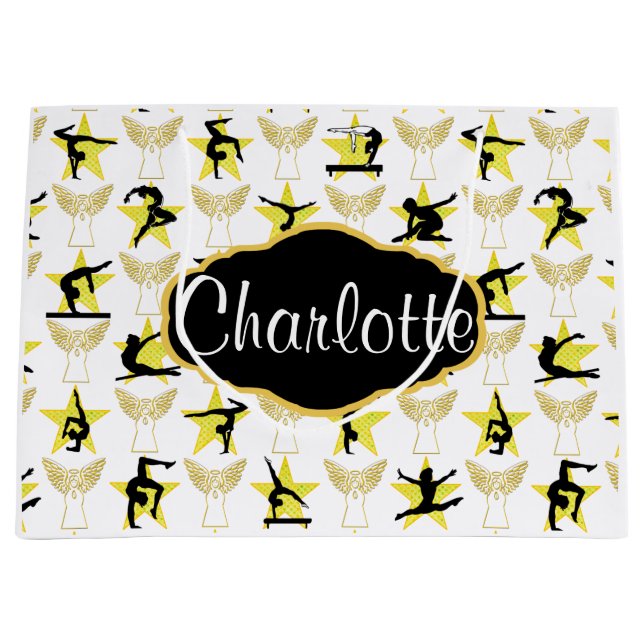 GYMNASTICS ANGEL PERSONALISIERT CHRISTMAS GIFT BAG GROßE GESCHENKTÜTE (Vorderseite)