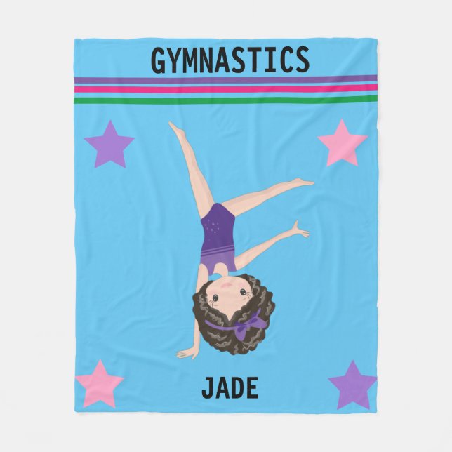 GYMNASTICS BLANKET FÜR MÄDCHEN PERSONALISIERT. FLEECEDECKE (Vorderseite)