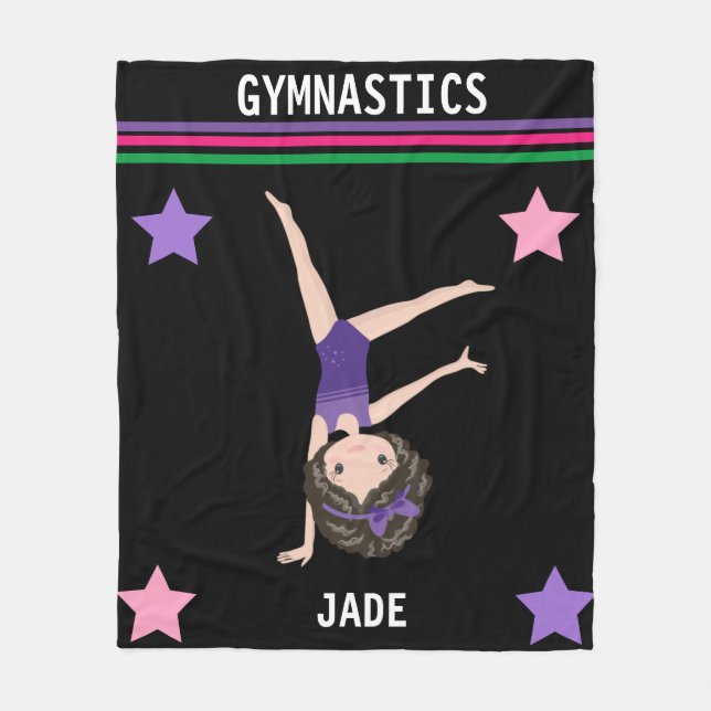 GYMNASTICS BLANKET FÜR MÄDCHEN PERSONALISIERT. FLEECEDECKE (Vorderseite)