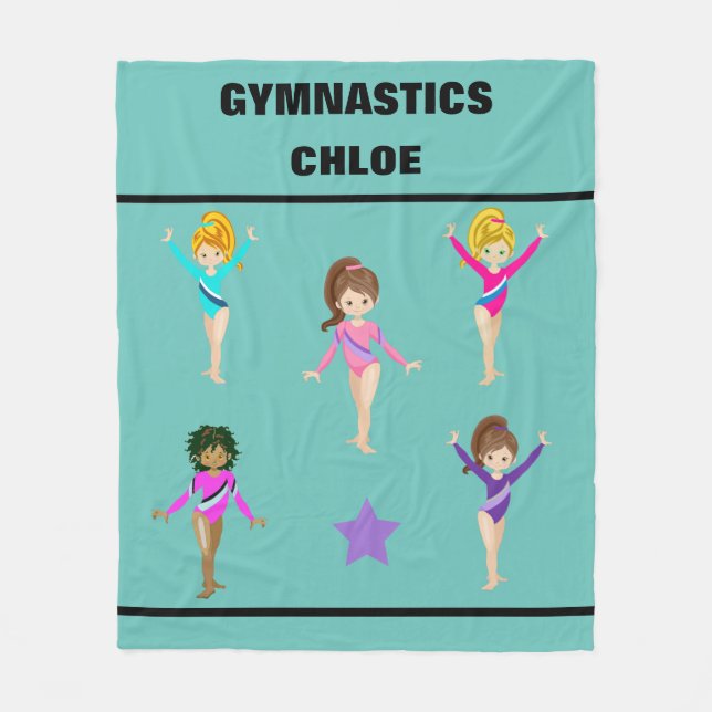 GYMNASTICS BLANKET MIT 5 GYMNASTEN PERSONALISIERT FLEECEDECKE (Vorderseite)