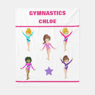 GYMNASTICS BLANKET MIT 5 GYMNASTEN PERSONALISIERT FLEECEDECKE