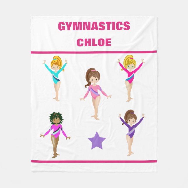 GYMNASTICS BLANKET MIT 5 GYMNASTEN PERSONALISIERT FLEECEDECKE (Vorderseite)