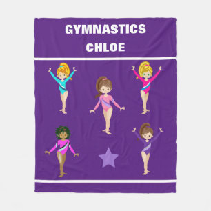 GYMNASTICS BLANKET MIT 5 GYMNASTEN PERSONALISIERT FLEECEDECKE
