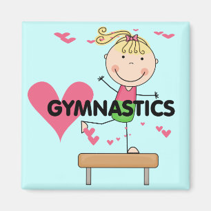 GYMNASTICS - Blond Girl Balance Beam Tshirts Magnet