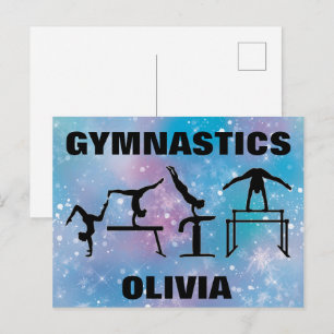 Gymnastics Blue Glam Postkarte