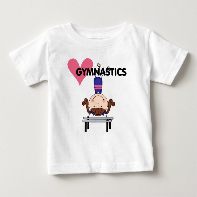 GYMNASTICS - Brünette Girl Handständer Baby T-shirt (Vorderseite)