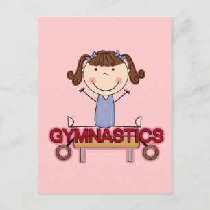 GYMNASTICS - Brünette Girl Splits Tshirts und Gesc Postkarte