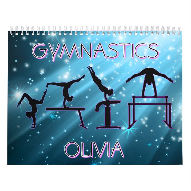 Gymnastics Calendar Blue Starburst Gymnastics Pose Kalender (Titelbild)