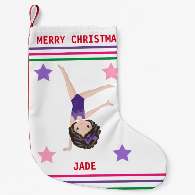 GYMNASTICS CHRISTMAS STRUMPF FÜR MÄDCHEN. KLEINER WEIHNACHTSSTRUMPF (Vorderseite)