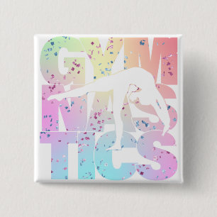 Gymnastics Confetti Letters Button