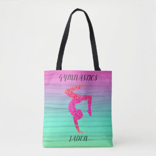 GYMNASTICS FARBFARBIGE TOTE BAG PERSONALISIERT.