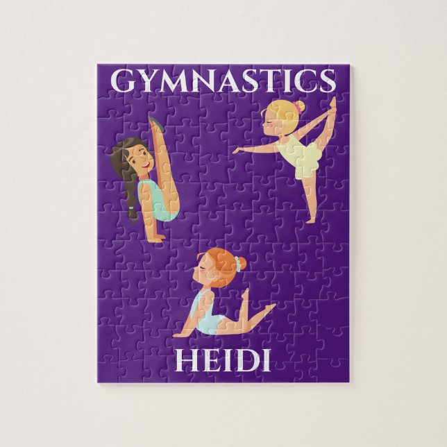 GYMNASTICS Girl's personalisiertes Rätsel. Puzzle (Vertikal)