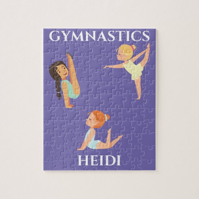 GYMNASTICS Girl's personalisiertes Rätsel. Puzzle (Vertikal)