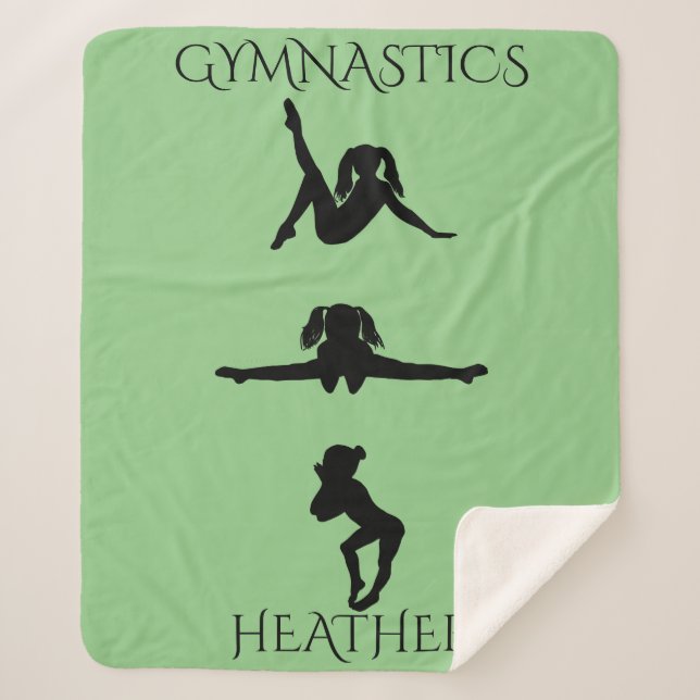 GYMNASTICS GIRL'S SHERPA BLANKET. Individuelle Nam Sherpadecke (Vorderseite)