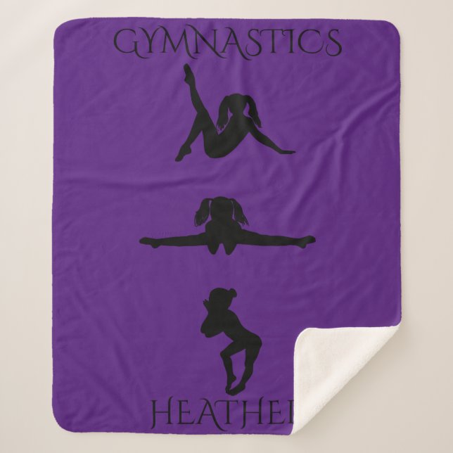 GYMNASTICS GIRL'S SHERPA BLANKET. Individuelle Nam Sherpadecke (Vorderseite)
