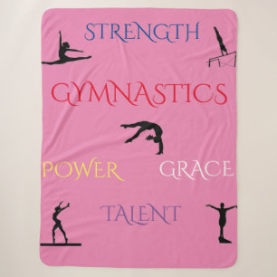 GYMNASTICS GROSSE FLEECE SHERPA BLANKET IN PINK. SHERPADECKE