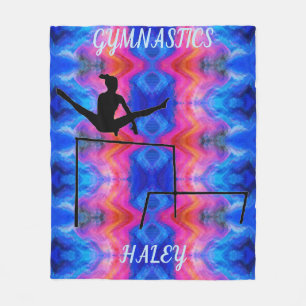 GYMNASTICS GYMNAST AUF UNSOGAR BARS FLEECE BLANKET