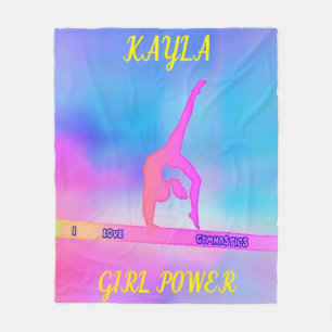 GYMNASTICS GYMNAST FLEECE BLANKET PERSONALISIERT!
